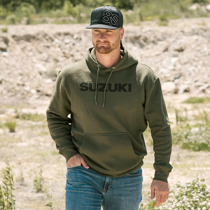 Suzuki Logo Hoodie, Military Green