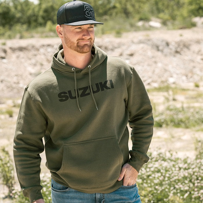 Suzuki Logo Hoodie, Military Green