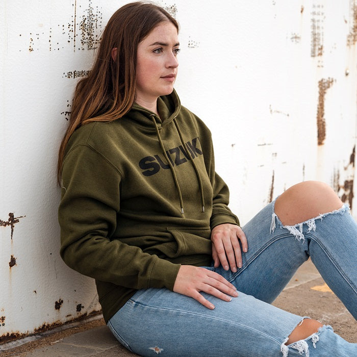 Suzuki Logo Hoodie, Military Green