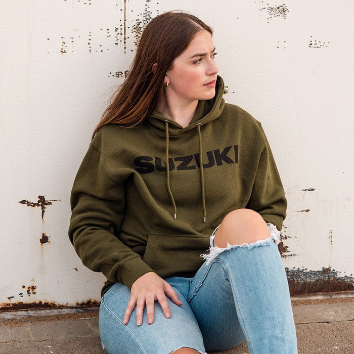 Suzuki Logo Hoodie, Military Green